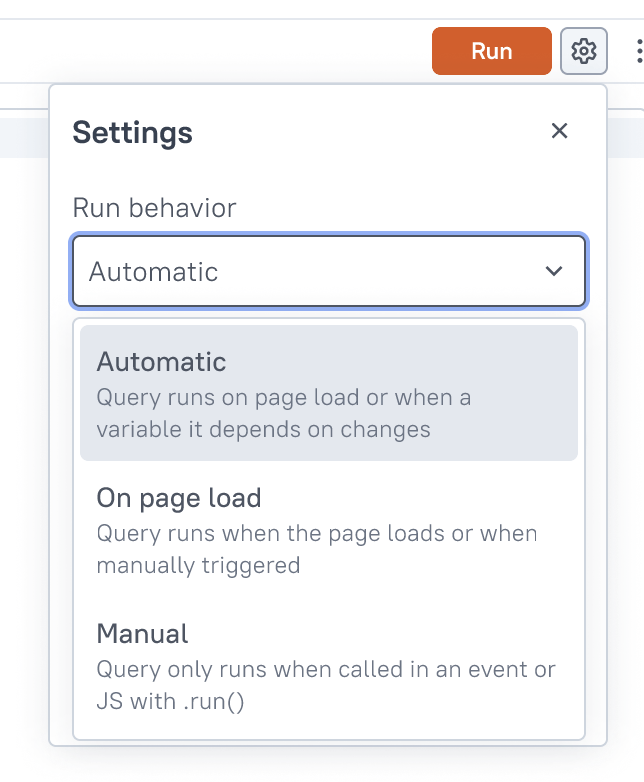 Query Settings